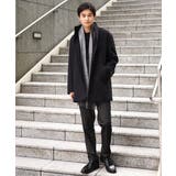 【軽いウールアウター】ウールライトビーバースタンドカラーコート(ミドル丈) | a.v.v【MEN】 | 詳細画像8