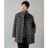 ダークグレー | ウールライトビーバーチェックスタンドカラージャケット | a.v.v【MEN】