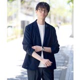 ネイビー | 【接触冷感/イージーケア】サマーテーラードジャケット【春リライト2】 | a.v.v【MEN】