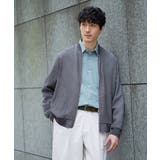 グレー | 【洗濯機で洗える】ヘリンボーンシアーリブブルゾン | a.v.v【MEN】