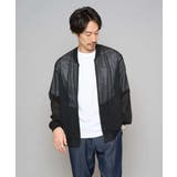 ブラック | 【洗濯機で洗える】ヘリンボーンシアーリブブルゾン | a.v.v【MEN】