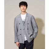 【洗濯機で洗える/ストレッチ】シアーメランジダブルプレストジャケット | a.v.v【MEN】 | 詳細画像3