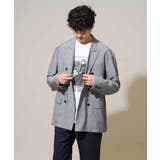 【洗濯機で洗える/ストレッチ】シアーメランジダブルプレストジャケット | a.v.v【MEN】 | 詳細画像4