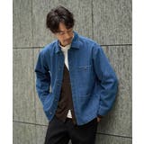 ネイビー | 【洗濯機で洗える】ワイドシルエットデニムカバーオール | a.v.v【MEN】