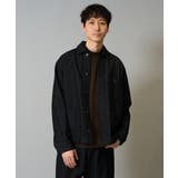 ブラック | 【洗濯機で洗える】ワイドシルエットデニムカバーオール | a.v.v【MEN】