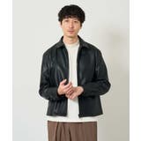 【洗濯機で洗える】フェイクレザーショートブルゾン | a.v.v【MEN】 | 詳細画像10 