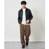 【洗濯機で洗える】フェイクレザーショートブルゾン | a.v.v【MEN】 | 詳細画像4 