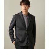 ダークグレー | 【洗濯機で洗える】ヘリンボーン柄テーラードジャケット(セットアップ可） | a.v.v【MEN】