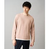 ピンク | 【イージーケア/洗濯機で洗える】畔裏起毛フェイクレイヤードカットソー | a.v.v【MEN】