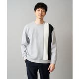 ライトグレー | 【イージーケア/洗濯機で洗える】フクレジャカード縦切替プルオーバー | a.v.v【MEN】