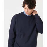 ネイビー | 【毛玉になりにくい】なめらかダンボール クルーネックスウェット | a.v.v【MEN】
