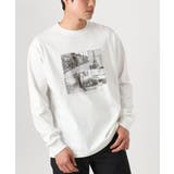 ホワイト | 【コットン100%】PARISフォトプリントワイドシルエットロングTシャツ | a.v.v【MEN】