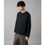 ブラック | 【イージーケア 洗濯機で洗える 毛玉になりにくい】キカジャガードクルーネックプル… | a.v.v【MEN】