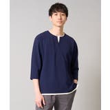 【イージーケア/接触冷感】梨地フェイクレイヤードカットソー | a.v.v【MEN】 | 詳細画像1