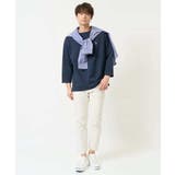 【接触冷感/毛玉になりにくい】エッフェル塔刺繍ボートネックカットソー | a.v.v【MEN】 | 詳細画像2 