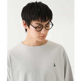 ライトグレー | 【接触冷感/毛玉になりにくい】エッフェル塔刺繍ボートネックカットソー | a.v.v【MEN】