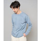 ライトブルー | 【イージーケア 洗濯機で洗える 毛玉になりにくい】タックジャカードクルーネックプ… | a.v.v【MEN】