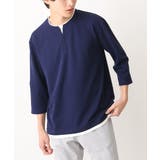 ネイビー | 【新作/涼感】梨地フェイクレイヤードカットソー(Good Teeシリーズ） | a.v.v【MEN】