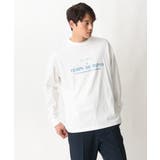 PARISロゴプリントセミワイドロングTシャツ | a.v.v【MEN】 | 詳細画像12 
