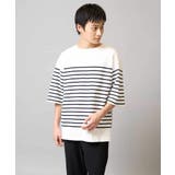 【綿100%】ボーダーワイドシルエット五分袖カットソー | a.v.v【MEN】 | 詳細画像12