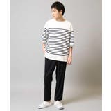 【綿100%】ボーダーワイドシルエット五分袖カットソー | a.v.v【MEN】 | 詳細画像3
