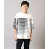 【綿100%】ボーダーワイドシルエット五分袖カットソー | a.v.v【MEN】 | 詳細画像9