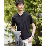 【接触冷感/UVカット/毛玉になりにくい】シルケットスムースVネックカットソー | a.v.v【MEN】 | 詳細画像1