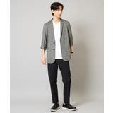 【接触冷感/UVカット/毛玉になりにくい】シルケットスムースVネックカットソー | a.v.v【MEN】 | 詳細画像2