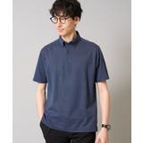 ネイビー×白ドット柄 | 【吸水速乾/イージーケア】ALTIMAポロシャツ | a.v.v【MEN】