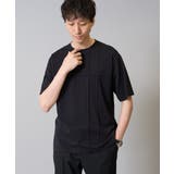 ブラック | 【接触冷感】ピンタックセミワイドシルエットカットソー | a.v.v【MEN】