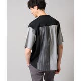 ブラック | 【マシンウォッシャブル】ハーフジップバックシャン切替カットソー | a.v.v【MEN】