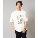 ホワイト | イラストレーターコラボプリンワイドシルエットカットソー | a.v.v【MEN】