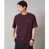 ボルドー | 【イージーケア/接触冷感】ライトアゼ半袖Ｔシャツ ワンポイント刺繍 | a.v.v【MEN】