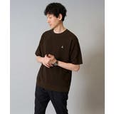 ブラウン | 【イージーケア/接触冷感】ライトアゼ半袖Ｔシャツ ワンポイント刺繍 | a.v.v【MEN】