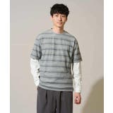 【イージーケア/洗濯機で洗える】ワッフルランダムボーダーカットソー | a.v.v【MEN】 | 詳細画像10