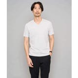 ライトグレー | 【イージーケア/洗濯機で洗える】キカジャカードVネックスマートTシャツ | a.v.v【MEN】