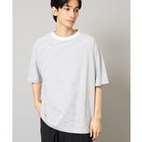 【接触冷感】細ボーダーセミワイドシルエットTシャツ | a.v.v【MEN】 | 詳細画像1 