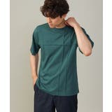 グリーン | 【接触冷感/綿100%】ピンタックデザインTシャツ(デザテクシリーズ) | a.v.v【MEN】