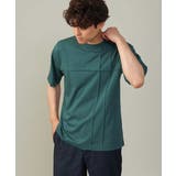 グリーン | 【接触冷感/綿100％】ピンタックデザインTシャツ（デザテクシリーズ） | a.v.v【MEN】