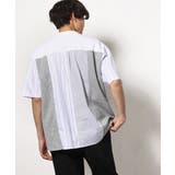 ホワイト | バックシャン切り替えカットソー(デザテクシリーズ) | a.v.v【MEN】