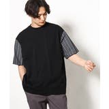 ブラック | バックシャン切り替えカットソー(デザテクシリーズ) | a.v.v【MEN】