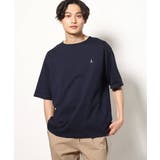 ネイビー | 【定番アイテム】エッフェル塔刺繍ボートネックTシャツ | a.v.v【MEN】