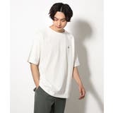 ホワイト | 【接触冷感】エッフェル塔刺繍ボートネックTシャツ | a.v.v【MEN】