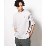 ライトグレー | 【接触冷感】エッフェル塔刺繍ボートネックTシャツ | a.v.v【MEN】