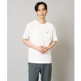 ホワイト | 【接触冷感/綿100％】ワンポイント刺繍半袖Tシャツ | a.v.v【MEN】