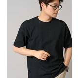 ブラック | 【接触冷感/イージーケア/毛玉になりにくい】変形スムースクルーネックカットソー | a.v.v【MEN】
