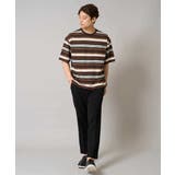 【接触冷感/毛玉になりにくい】マルチボーダーワイドシルエットカットソー | a.v.v【MEN】 | 詳細画像7