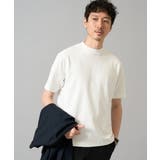 ホワイト | ポンチモックネックスマートTシャツ | a.v.v【MEN】
