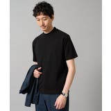ブラック | ポンチモックネックスマートTシャツ | a.v.v【MEN】