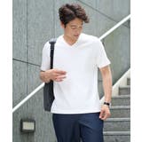 【接触冷感/イージーケア/毛玉になりにくい】ライトアゼVネックカットソー | a.v.v【MEN】 | 詳細画像1